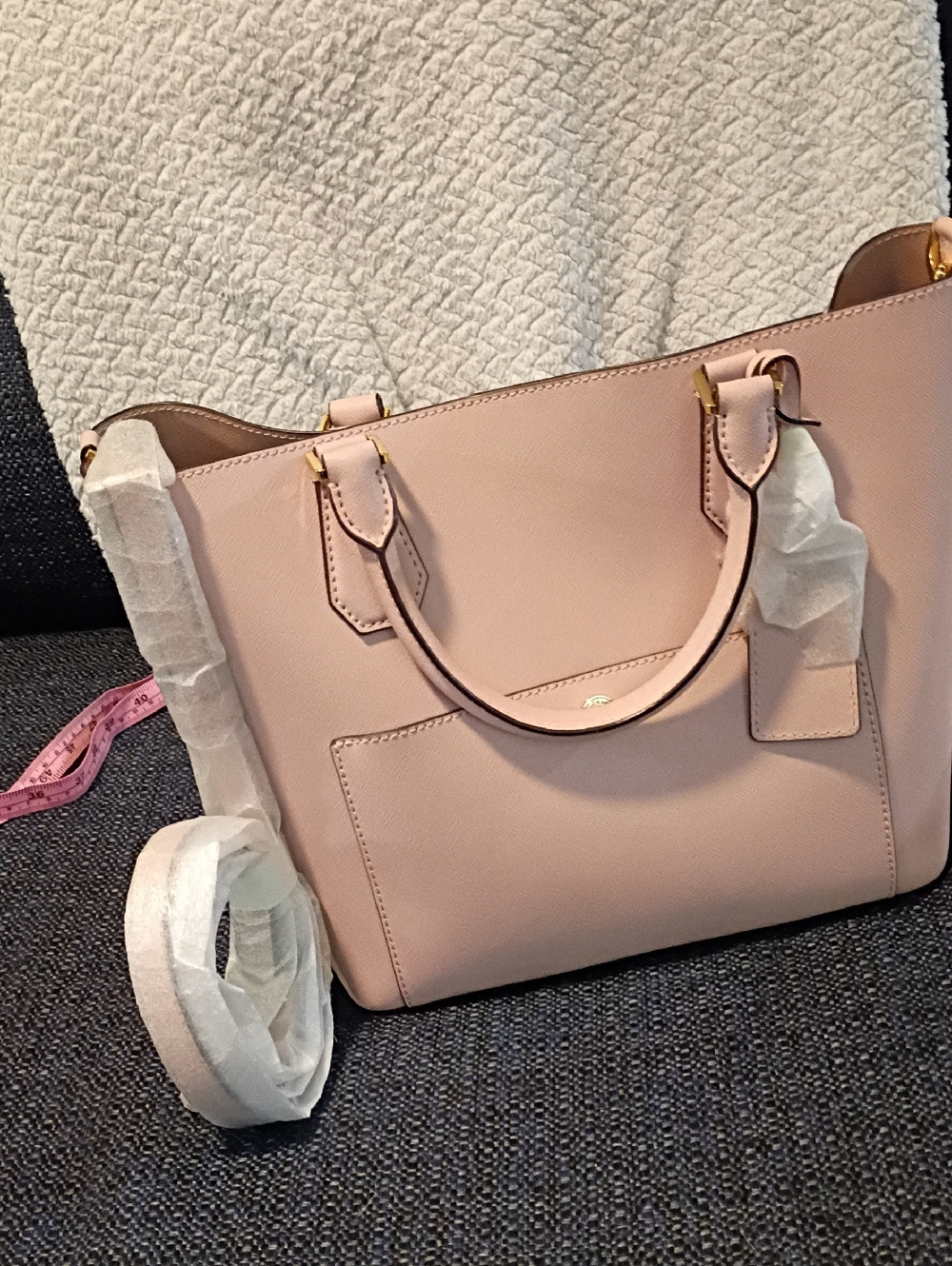 MICHAEL KORS BLUSH GREENWICH LEATHET SATCHEL W/ CB STRAP